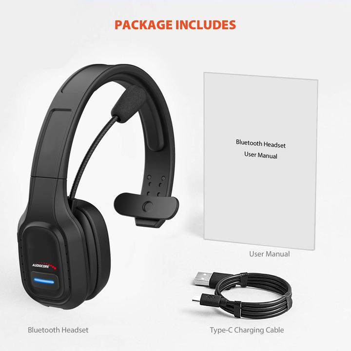 Immagine prodotto Audiocore 74452 Cuffie Bluetooth Microfono antirumore Call CenterGoogle Si (ANC, 32 h, Senza fili)