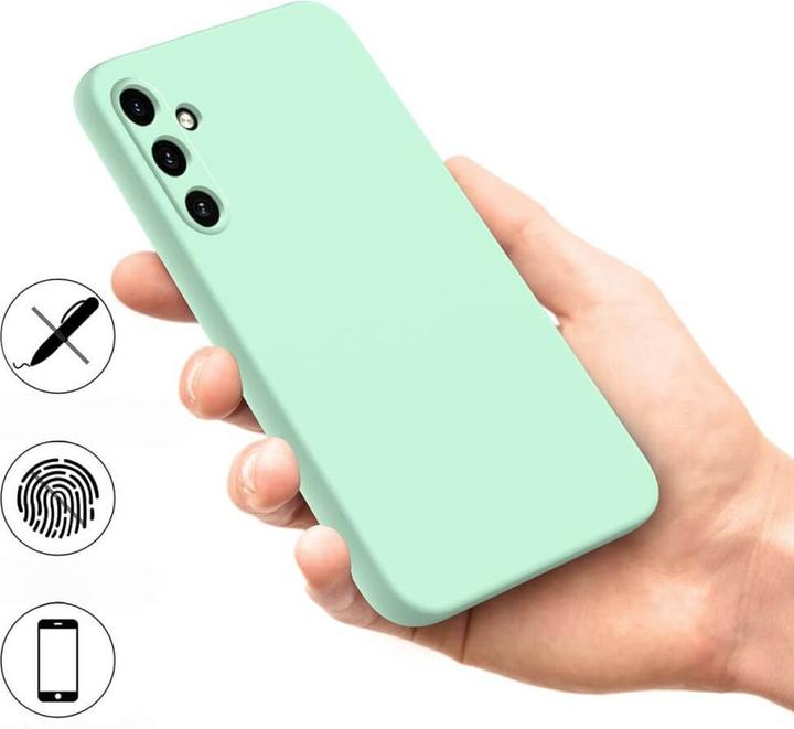 Actual product image Cover-Discount Galaxy A55 - Silicone rubber cover green (Samsung Galaxy A55)