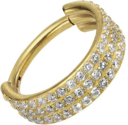 Bijouteria Ohrpiercing (Titan, Kristall, PVD Beschichtung (goldfarbig))