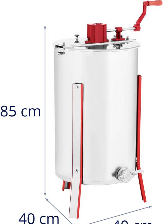 Actual product image Wiesenfield Hochwertige Honigschleuder Edelstahl Tangentialschleuder Handantrieb 3 Waben