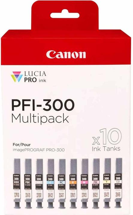 Produktbild Canon Ink/PFI-300 10ink Multi (M, C, R, Y, PC, GY, CO, MBK, PBK, PM)