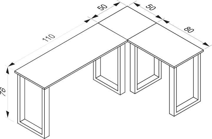 Produktbild VCM Holz Schreibtisch Computertisch Lona 50 U Alu Silber (76 x 160 x 130 x 50 cm)