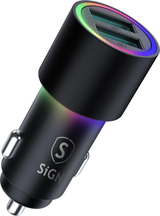 Produktbild SIGN Dual-port (USB) Car Charger 24W - Black (Apple iPhone 15 Pro Max)