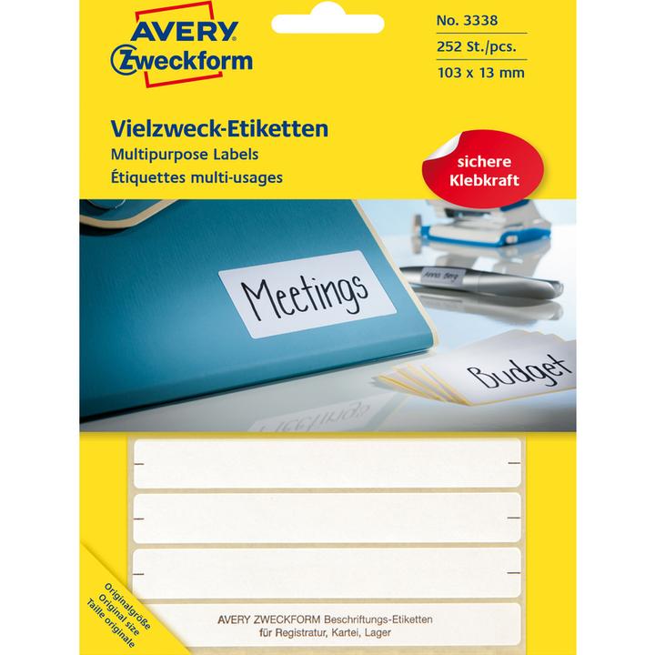 Actual product image Avery Zweckform Permanent, self-adhesive paper labels