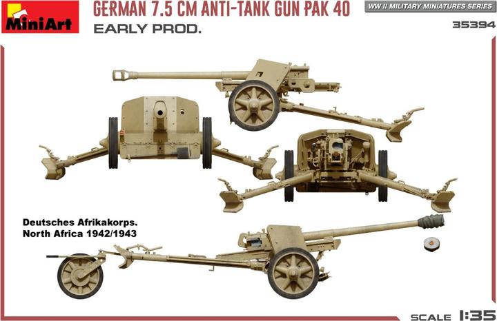 Image du produit Mini art French 7.5cm Anti-Tank Gun PaK 40. Early Prod