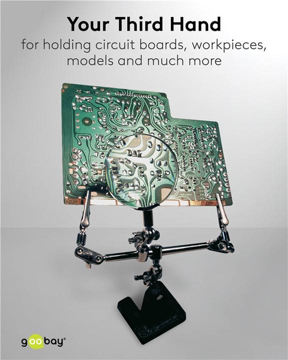 Actual product image Goobay Soldering aid / third hand with magnifying glass 2.5x magnification (Third hand)