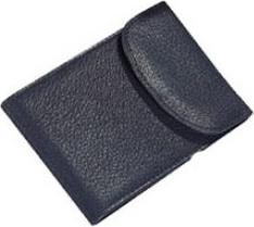 Immagine prodotto Astuccio per carte di credito e biglietti da visita, in pelle, nero con chiusura a pressione, per