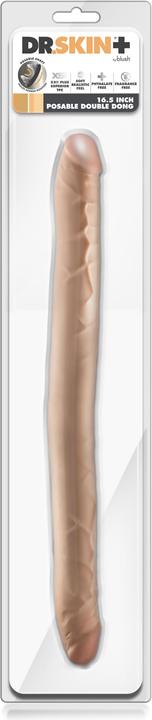 Actual product image Blush dr. skin plus 14” posable double dong beige