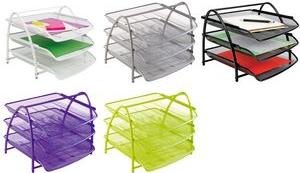 Image du produit Alba Corbeille à courrier MESHTRAY3 M, DIN A4, fil métallique, gris 3 compartiments, convient jusqu'au (A4)