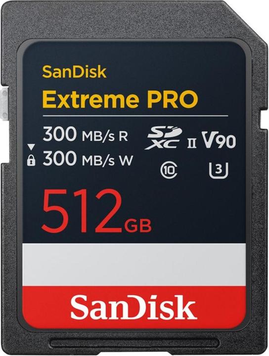 Image du produit SanDisk Extreme PRO UHS-II V90 (512 Go, SDXC, U3, UHS-II)