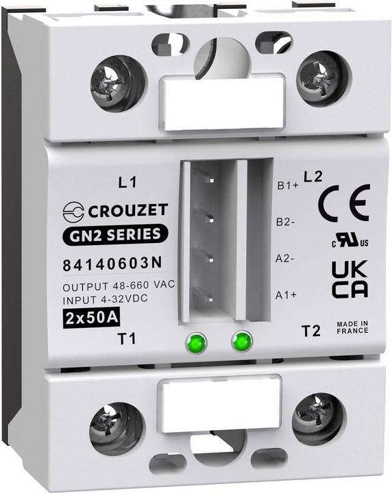 Produktbild Crouzet Halbleiterrelais 84140603N SSR GN2 Last-Strom (max.): 50 A Schaltspannung (max.): 660 V/AC Spezielle