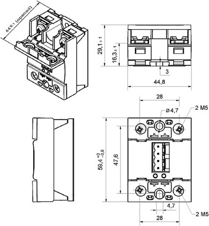 Produktbild Crouzet Halbleiterrelais 84140603N SSR GN2 Last-Strom (max.): 50 A Schaltspannung (max.): 660 V/AC Spezielle