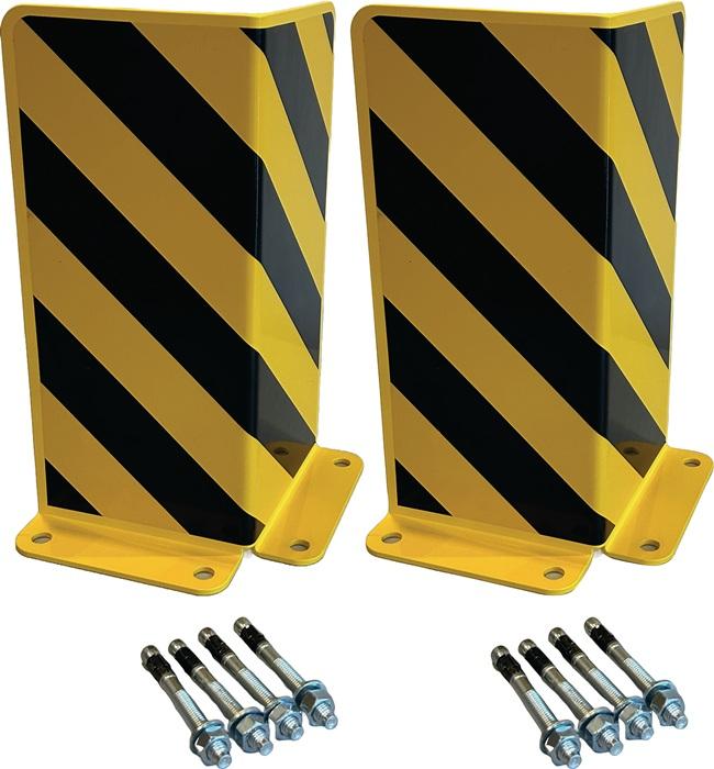 Gewa Coin de protection H400xL175/175mm forme L acierbl.noir/jaune UE=2 pcs.