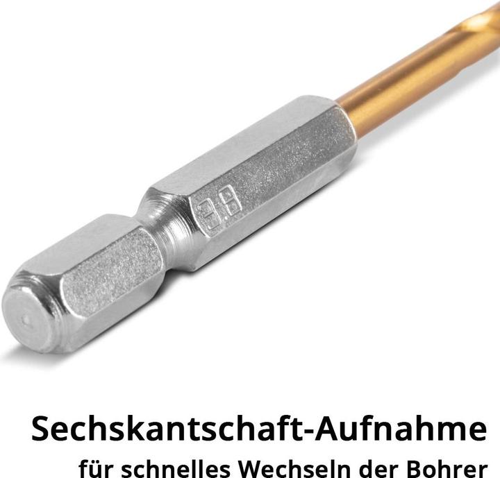 Produktbild Stahlwerk Universal Spiralbohrer Set 2-5 mm mit Sechskant-Schaft 10-teilig (2, 2.5, 3, 3.2, 3.5, 4, 4.5, 4.8, 3.8 mm, 5 mm)