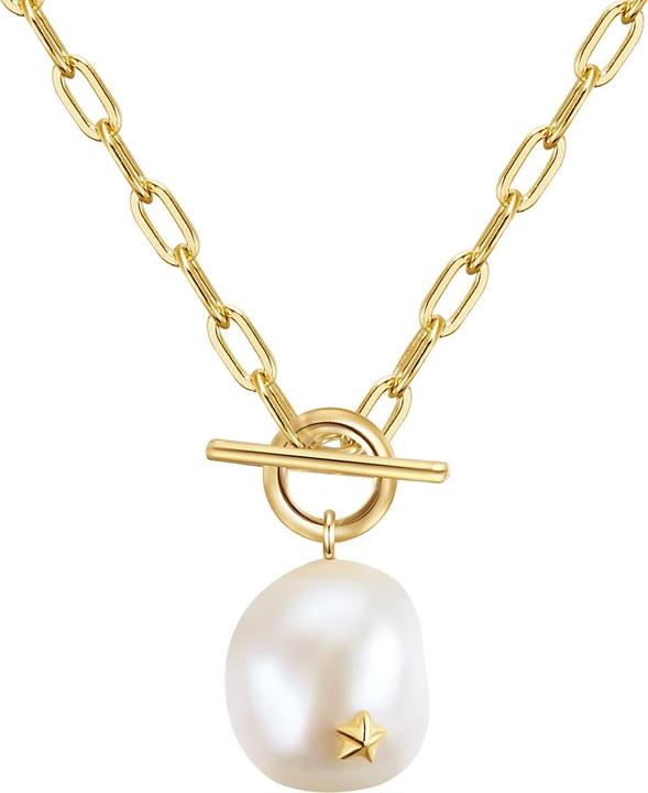 Glanzstücke München Donna argento perla d'acqua dolce coltivata oro giallo 45,0 cm - 28423 (Argento, 45 cm)
