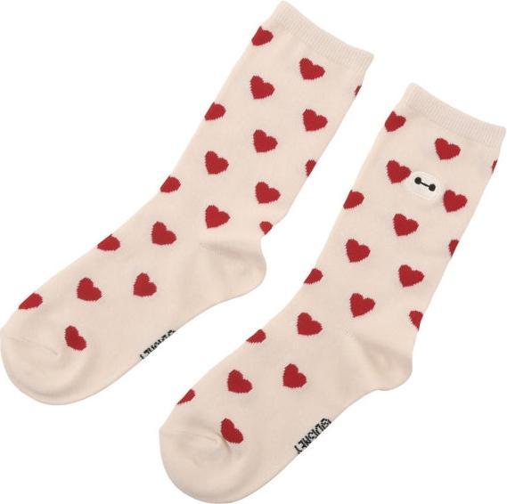 Actual product image Disney Baymax heart pattern socks with face embroidery - Socks (36 - 39)