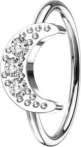 Star Piercing Micro Piercing Ring silber Halbmond (Messing)