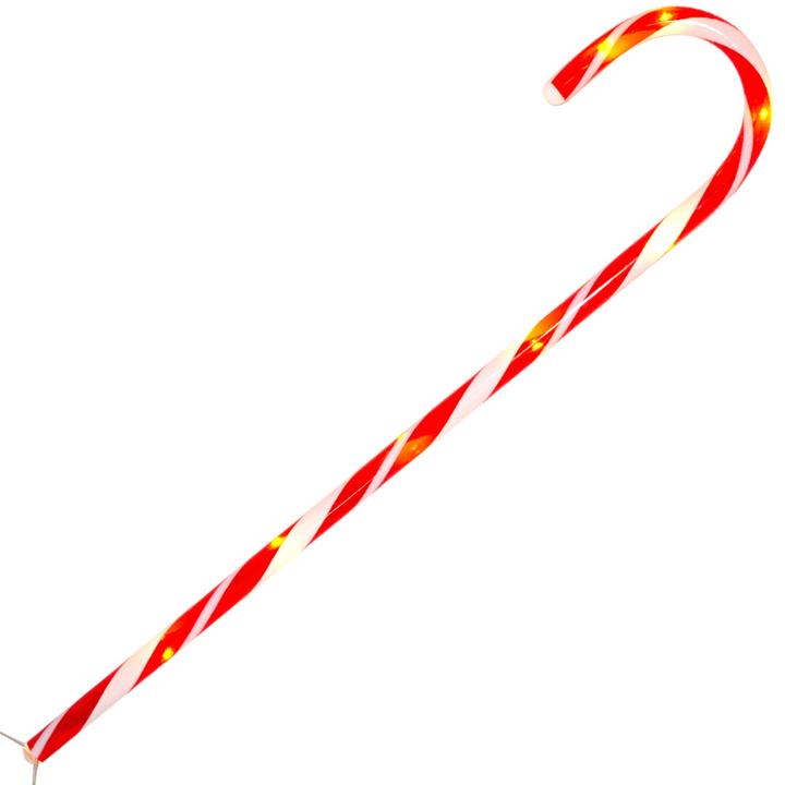 Produktbild Koopman LED-Gartenstecker Zuckerstange, 4 Stück, rot-weiss, je H 74 cm