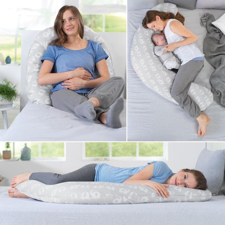 Produktbild Theraline Stillkissen Ersatzbezug für Stillkissen Das Komfort 180 cm - Elefantenherde
