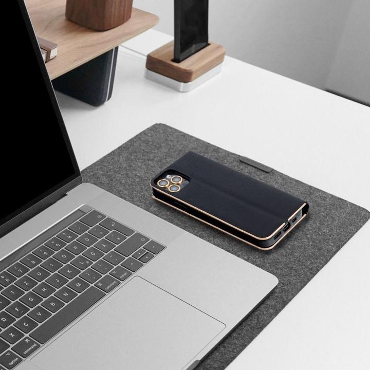 Produktbild Forcell Book case OEM LUNA Book Gold for APPLE IPHONE 7 / 8 / SE 2020 / SE 2022 black (Apple iPhone SE (3rd Gen), Apple iPhone SE (2nd Gen), Apple iPhone 7)