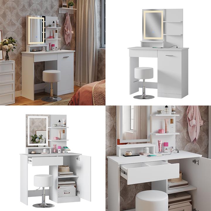Image du produit Vicco Julia avec tabouret et éclairage (90 x 38 x 137,5 cm)