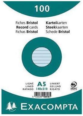 Produktbild Exacompta Karteikarten (148 x 210 mm, 205 g/m², 100 x)