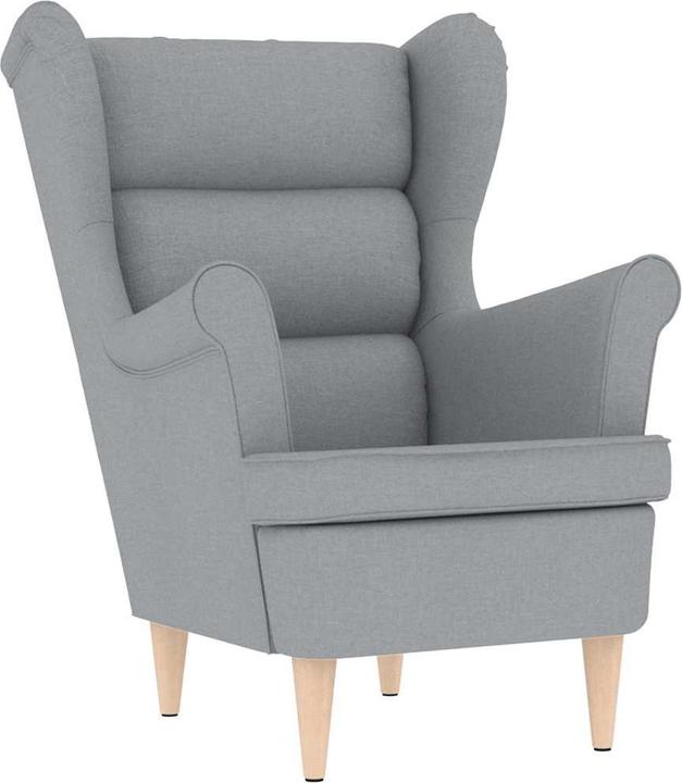 Produktbild VidaXL Sessel mit Fusshocker Hellgrau Stoff Loungesessel TV-Sessel