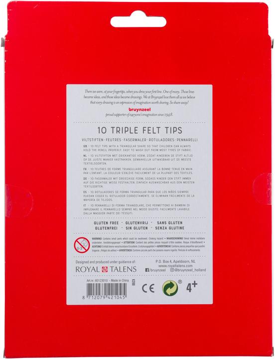 Image du produit Bruynzeel Feutres de coloriage Triple, Set de 12, Multicolore (Multicolore, 10 x)