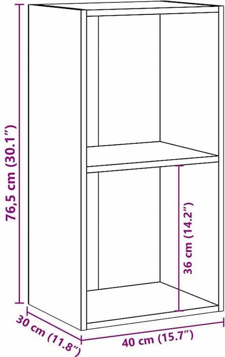 Produktbild VidaXL Bücherregal (40 x 30 x 76 cm)