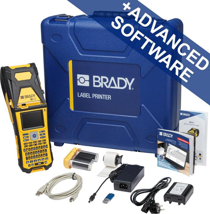 Brady M610-QY-EU-PWID, mobile thermal transfer printer, QWERTY keyboard, with PWIDS, PC connection, 3 (300 dpi)