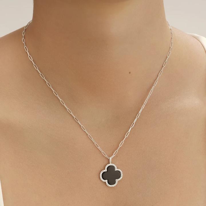 Immagine prodotto Charles Garnier Collana in argento, agata nera e zirconi (Argento)