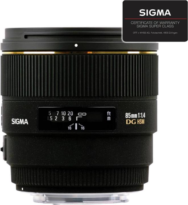 Sigma 85mm f/1.4 EX DG HSM, Nikon (Nikon F, full size)