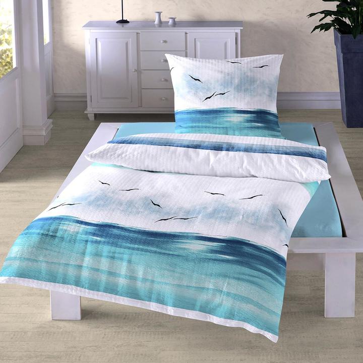 Produktbild Traumschlaf Küstenbrise Ozean (Bettwäsche Set, 155x220 cm + 80x80 cm)
