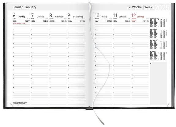 Nährwerte und Zutaten Buchkalender Manager-Timer Balaton schwarz 2025 (A4, Deutsch)