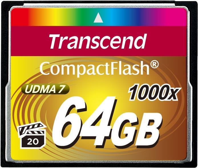 Image du produit Transcend Carte Compact Flash 64 Go 1000x (64 Go, CF)