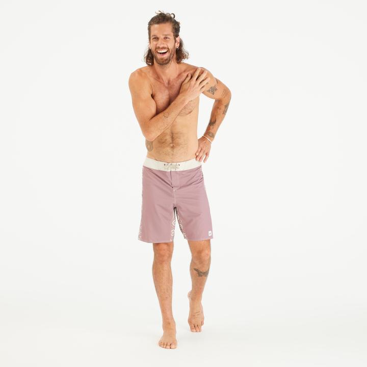 Actual product image Olaian Boardshorts Surfen Herren lang 500 Arch Esawira 19" rosa/taupe (48)