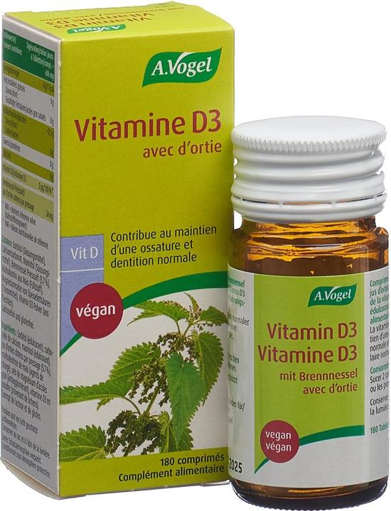 Actual product image A. Vogel Vitamin D3 with nettle tablets (180 Piece, Pills, 74 g)