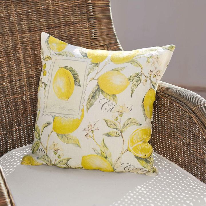 Produktbild Loberon Kissenhülle 2er Set Lantagenet gelb/beige (40 x 40 cm)