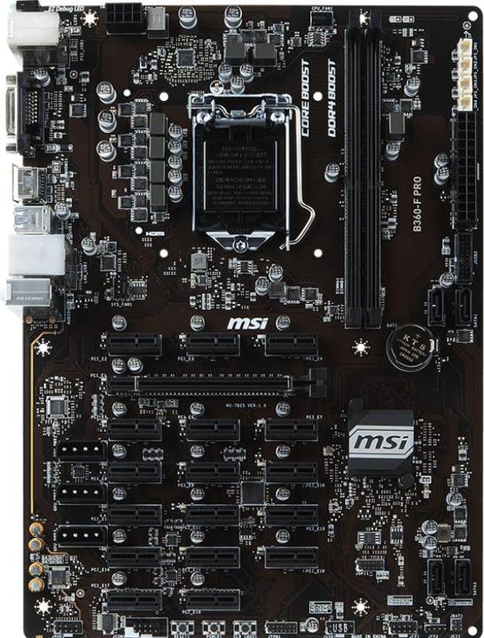 Produktbild MSI B360-F PRO Intel 1151 Socket 4x DDR4 17x PCI-E DVI HDMI ATX (LGA 1151, Intel B360, ATX)