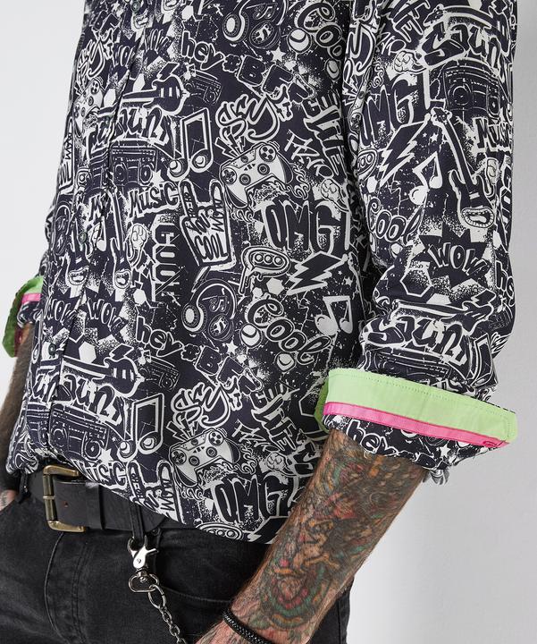 Actual product image Joe Browns Comic Print Graphic Long Sleeve Shirt (L)