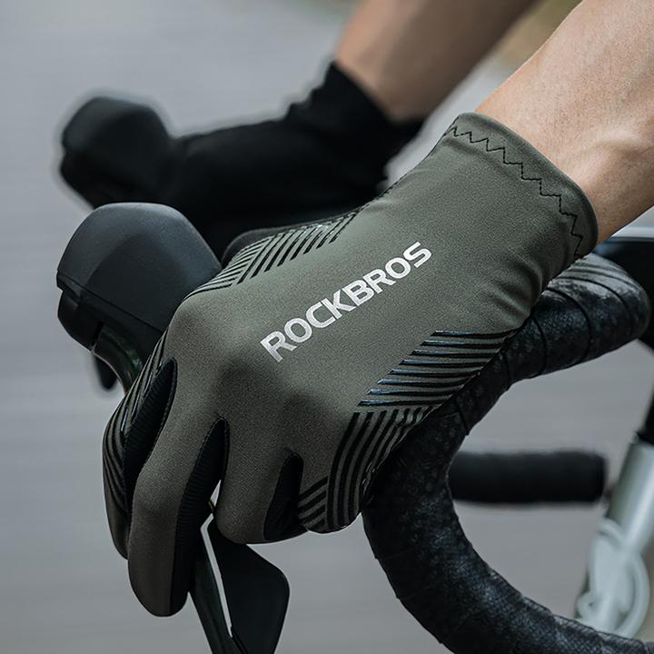 Actual product image Rockbros cycling gloves spring/summer/autumn, full, size: L - green (L)