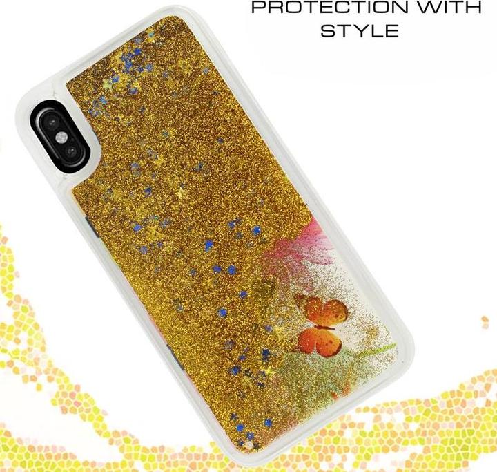 Actual product image Zizo Liquid Glitter Star Case - iPhone X case (butterflies) (Apple iPhone X)