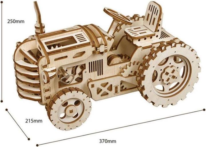 Actual product image Robotime Kit tractor with spring drive