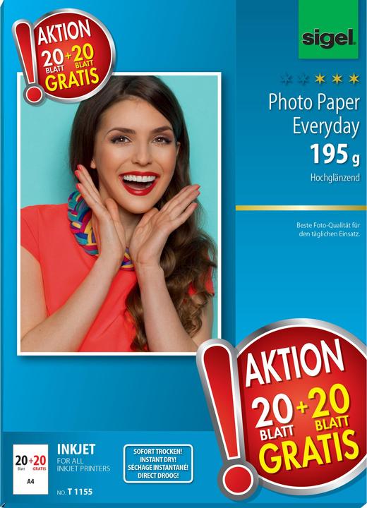 Actual product image Sigel Inkjet photo paper (195 g/m², 10 x 15 cm, 40 x)