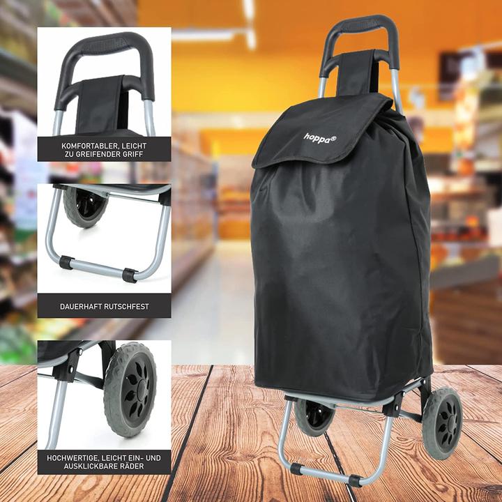Image du produit Hoppa 47L Chariot à provisions stable Noir