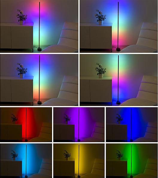 Immagine prodotto Luminea WLAN-LED-Steh-/Eck-Leuchte mit App, 12 Watt, schwarz (750 lm)
