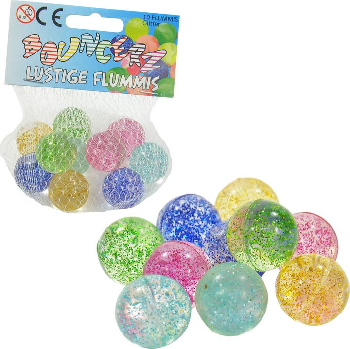 Produktbild Magni Flummis Bouncerz D25mm mit Glitter 10er Netz
