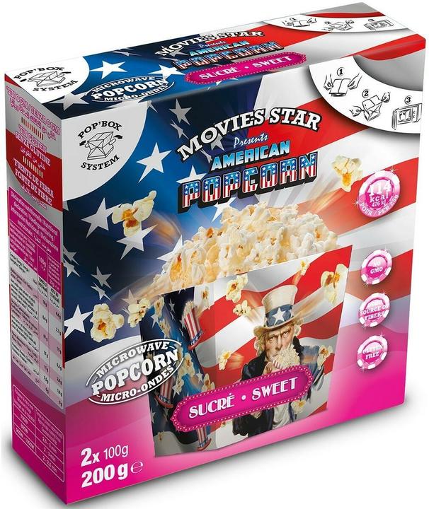 Image du produit Movies Star Pop Box Sucre à pop-corn pour micro-ondes 2 x 100 g (310 g)