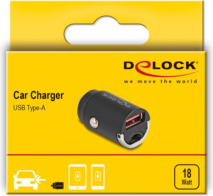 Actual product image Delock Mini car charging adapter USB type A with 18 W