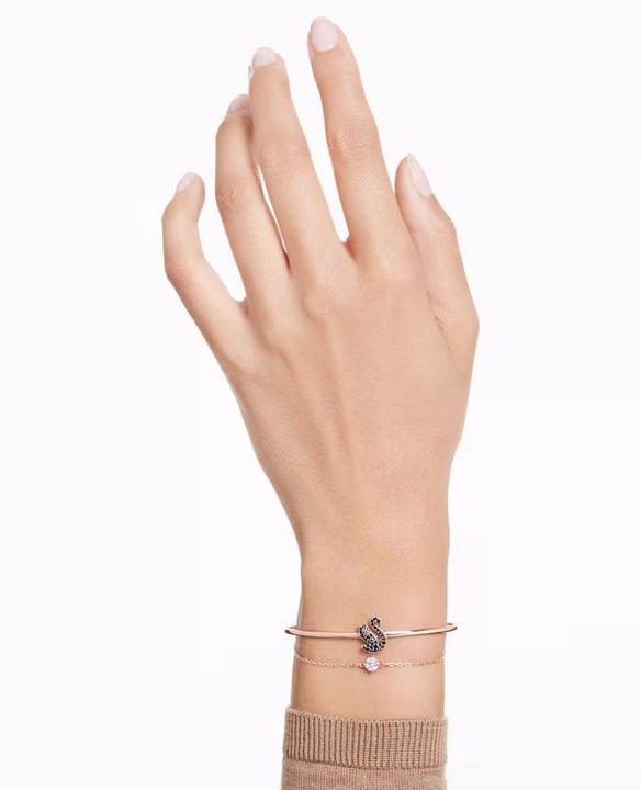 Image du produit Swarovski Iconic Swan Bracelet-jonc Cygne noir or rose (Métal Swarovski)